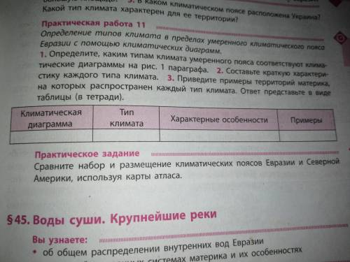 Определение типов климата в пределах умеренного климатического пояса Евразии с климатических диаграм