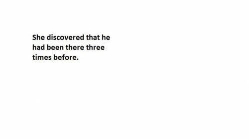 Choose the right word to complete the sentence. She that he had been there three times before. disc