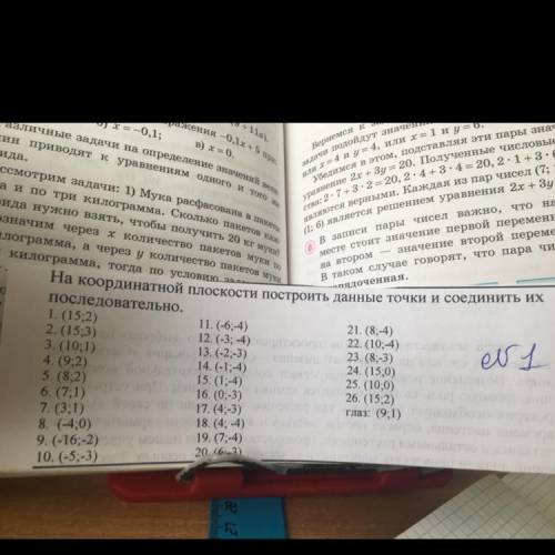 На координатной плоскости построить данные точки и соединить их последовательно