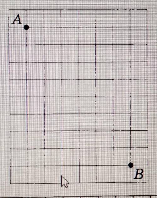 На клетчатой бумаге с размером клетки 1 × 1 изображены точки А и В. Найдите длину отрезка АВ. Если м