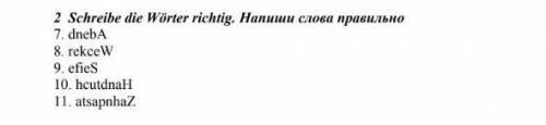 Schreibe die Wörter richtig. Напиши слова правильно​