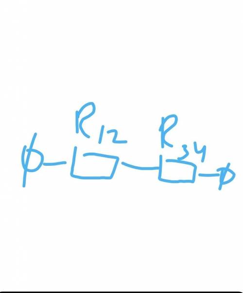 Знайти загальний опір якщо r1=20 ом r2=20 ом r3=10 ом r4= 30 ом​