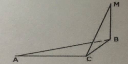 На рисунке MB ⟂ ABC; ∠BAC = 30°; AC = MC = 4. Найдите угол между MC и плоскостью AMB.