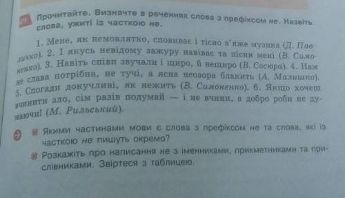 479 Прочитайте. Визначте в реченнях слова з префіксом не. Назвітьслова, ужиті із часткою не.1. Мене,