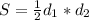 S=\frac{1}{2}d_{1}*d_{2}