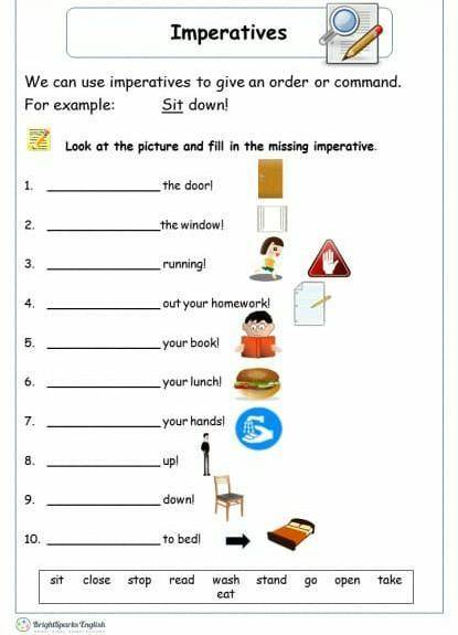 Look at the picture and fill in the missing imperative ​