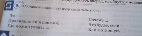 Составьте и запишите вопросы по теме урока: Что ...Правильно ли я понял(а) ...Где можно узнать ...По