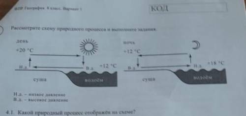 Рассмотрите схему природного процесса и выполните задания. 4.1 Какой природный процесс отображён на