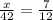 \frac{x}{42} = \frac{7}{12}