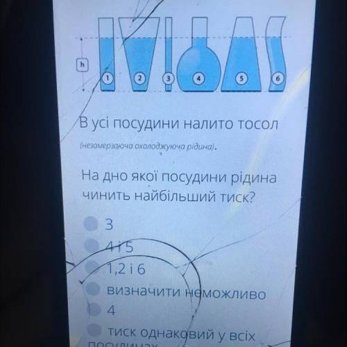 В усі посудини налито тосол (незамерзшукуча солоджуюча рідина). . На дно якої посудини рідина чинить