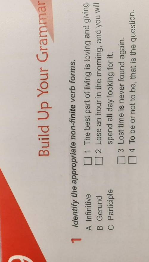 Build Up Your GrammarIdentify the appropriate non-finite verb forms.A Infinitive1 The best part of l