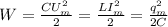 W = \frac{CU_m^2}{2} = \frac{LI_m^2}{2} = \frac{q_m^2}{2C}