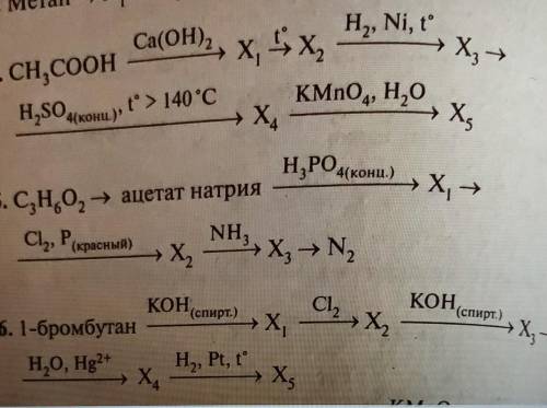 решить цепочки превращений ​