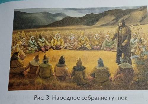 Напишите мини эссе по картинке. народное собрание гуннов​