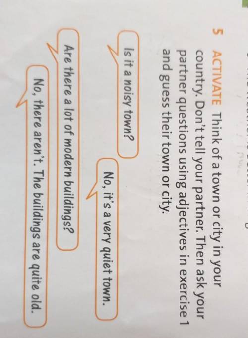 5 ACTIVATE Think of a town or city in your country. Don't tell your partner. Then ask yourpartner qu