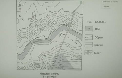 На каком берегу реки Холодная находится лиственный лес?В каком направлении от моста расположен колод