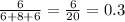 \frac{6}{6 + 8 + 6} = \frac{6}{20} = 0.3