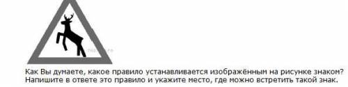 Как Вы думаете, какое правило устанавливается изображённым на рисунке знаком? Напишите в ответе это