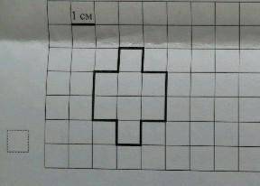 2) На клетчатом поле рядом с фигурой нарисуй прямоугольник, площадь которого равна площади данной фи