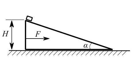На гладкой горизонтальной поверхности стола находится клин. Гладкая поверхность клина составляет уго