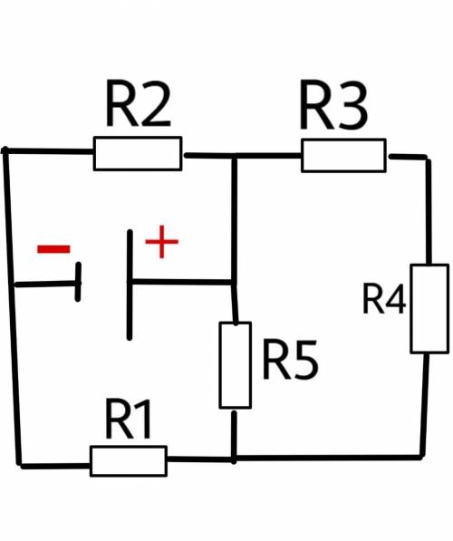 Найти Rобщ. (сократить цепь)R1=6 ом R2=10 ом R3=8 омR4=2 ом R5=13 ом​