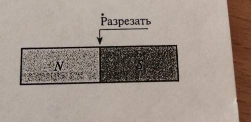 2. Если разрезать полосовой магнит на две части так, как пока- зано на рисунке, то в результате полу