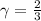 \gamma = \frac{2}{3}