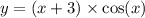 y = (x + 3) \times \cos(x)