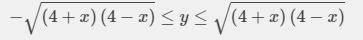 Как решить: x^2+y^2<=16