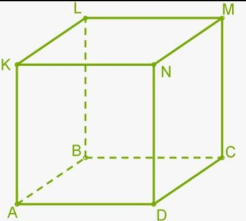 Дан куб ABCDKLMN. Определи рёбра, которые параллельны ребру KL: CM BC LM DA CD DN BL AK NK MN AB
