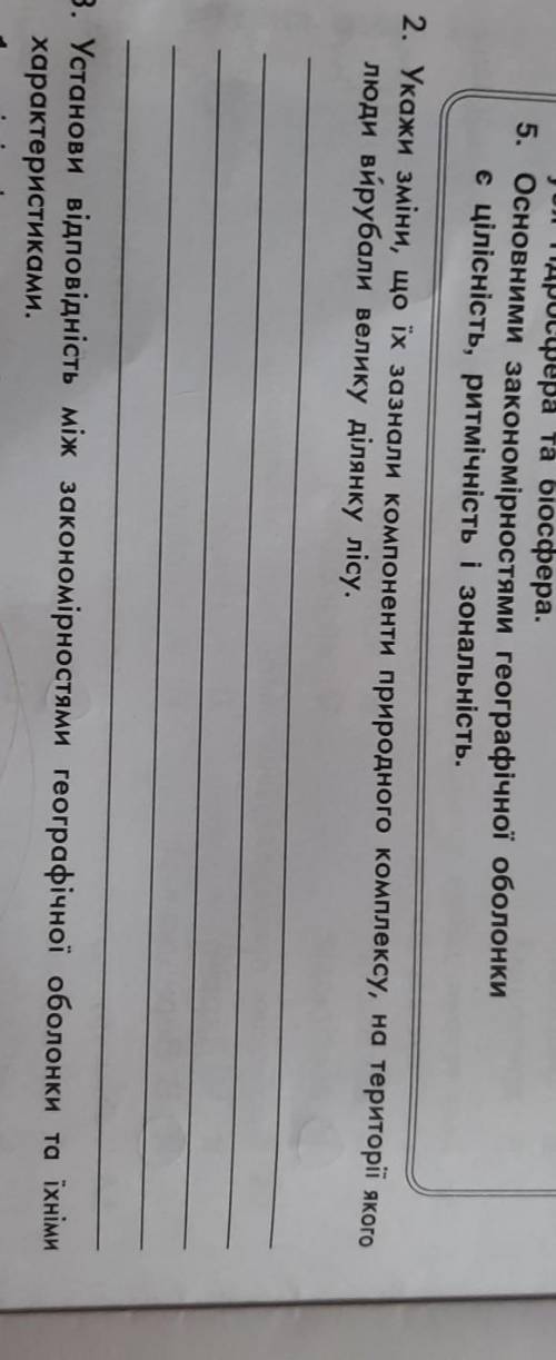 , укажи зміни, що їх зазнали компоненти природного комплексу, на території якого люди вирубали велик