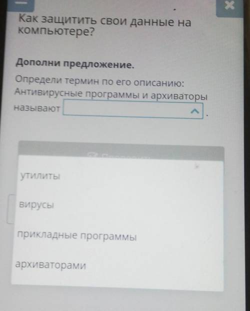 Дополни предложение. Определи термин по его описанию:Антивирусные программы и архиваторыназываютПров