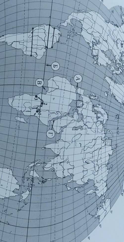 на карте буквами обозначены объекты, определяющие географическое положение указанного вами материка.