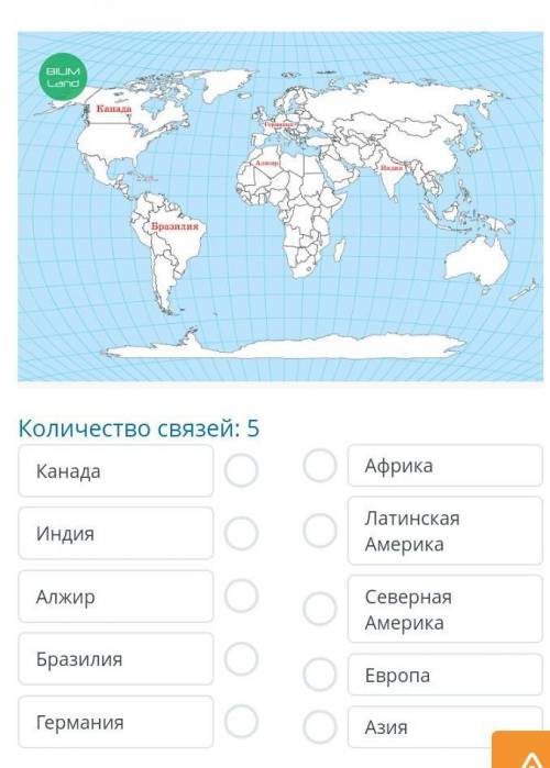 Политическая карта мира Используя карту, установи соответствие между странами и историко-географичес