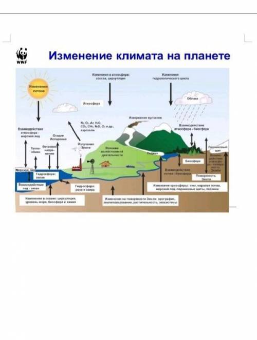 По этой картинке нужно написать рассказ про изменению климата 10-15 предложений нужно​