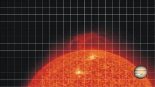 Ниже приведены 3 фотографии Солнца, сделанные 31 марта 2021 г. Определите высоту протуберанца в тыся