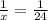 \frac{1}{x} = \frac{1}{24}