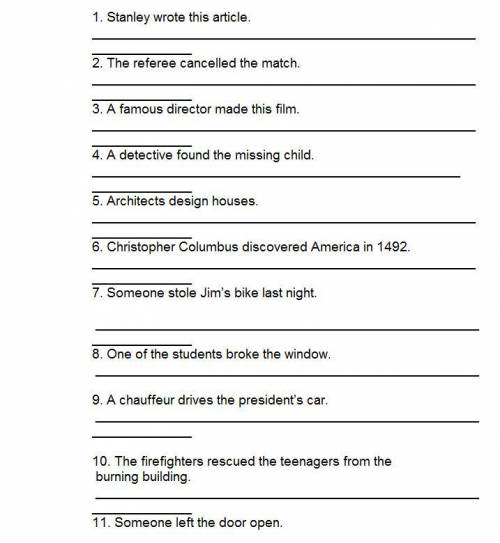 Записати речення у Passive Voice.  Написать предложения в Passive Voice