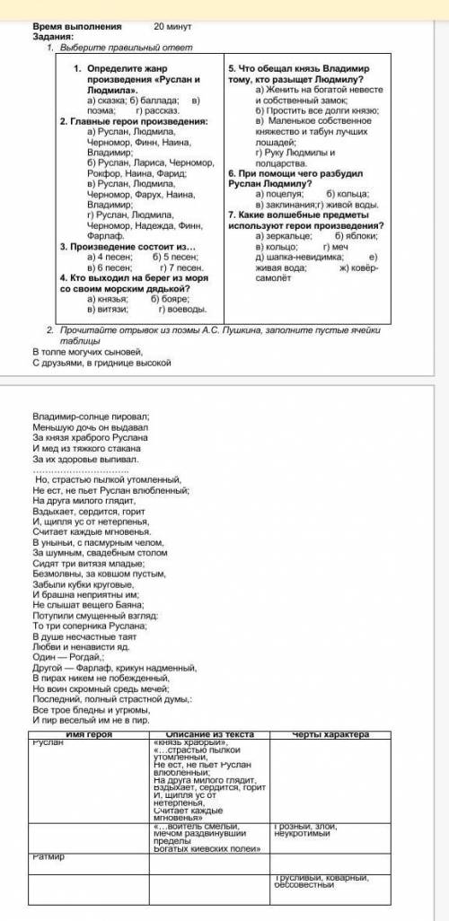 СОР ПО РУССКОЙ ЛИТЕРАТУРЕ 4 ЧЕТВЕРТЬ Класс​