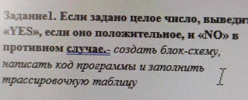Заданиеl. Если задано целое число, выведите «YES, если оно положительное, н NO» в противном случае -