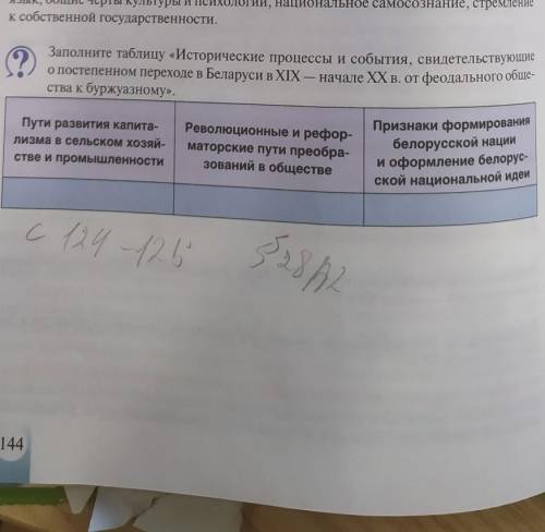 заполните таблицу исторические процессы и события свидетельствующие о постепенном переходе беларуси