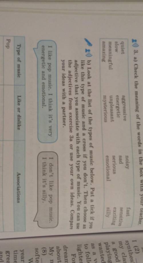 3. a) Check the meaning of the words in the box with you teacher. quiet, slow, aggressive, energetic