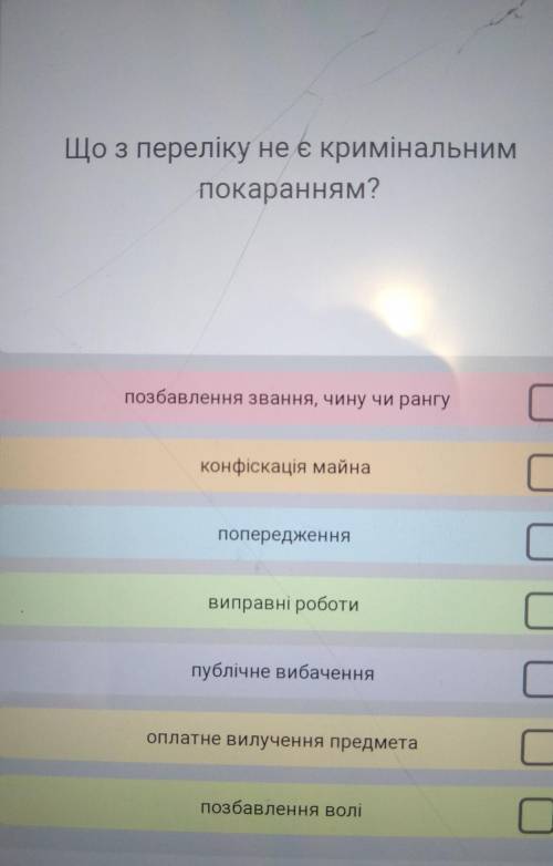 Що з переліку не є кримінальним покаранням? ​