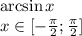 \arcsin x\\x\in[-\frac{\pi}{2}; \frac{\pi}{2}]