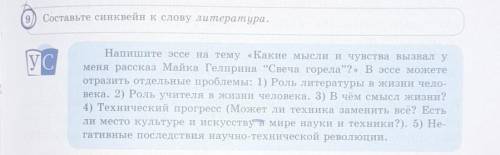 Составьте синквейн к слову литература. упражнения 9 УСНапишите эссе на тему «Какие мысли и чувства в