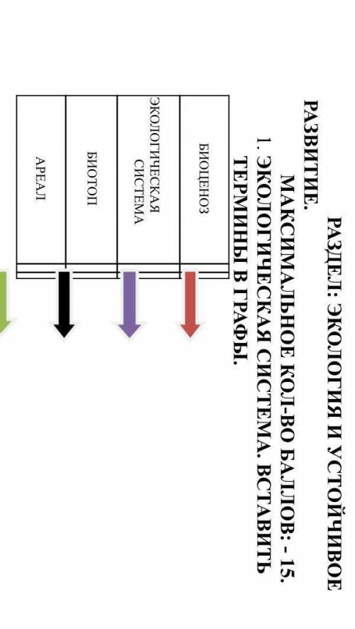 МАКСИМАЛЬНОЕ КОЛ-ВО : - 15. 1. ЭКОЛОГИЧЕСКАЯ СИСТЕМА. ВСТАВИТЬТЕРМИНЫ В ГРАФЫ.БИОЦЕНОЗЭКОЛОГИЧЕСКАЯС