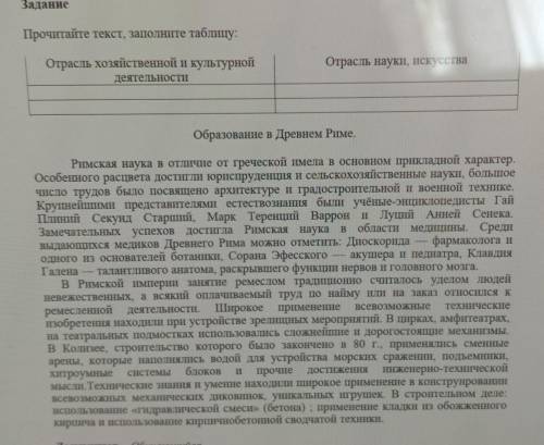 Прочитайте текст Заполните таблицу отрасль хозяйства хозяйственных и культурных деятельности отрасли