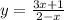 y = \frac{3x+1}{2 -x}