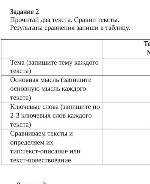 Задание 1 вот текстПрочитай два текста. Установи соответствие.Вчера я был в цирке и видел тигров. Чт