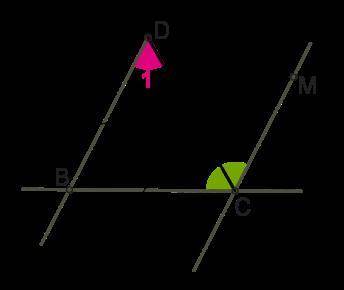 Известно, что в данной ситуации: DB=BC; DB∥MC; ∡BCM = 140°. Рассчитай величину ∡1. ∡1 = °.